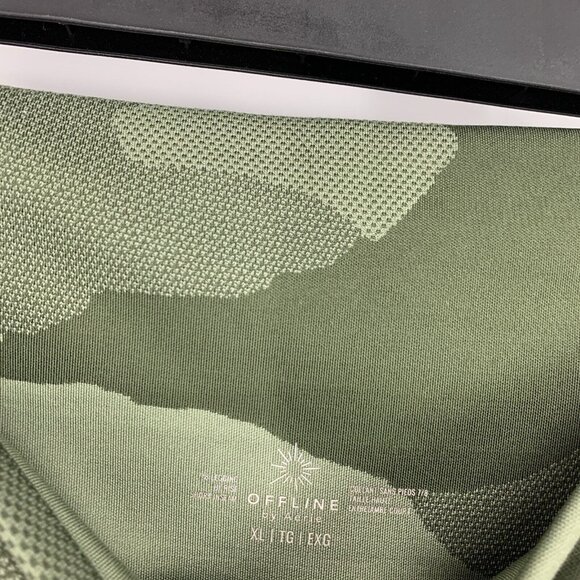 Aerie Offline Leggings High Rise 7/8 Green Camo Pull On Short Inseam - Picture 3 of 9